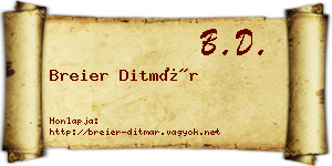 Breier Ditmár névjegykártya